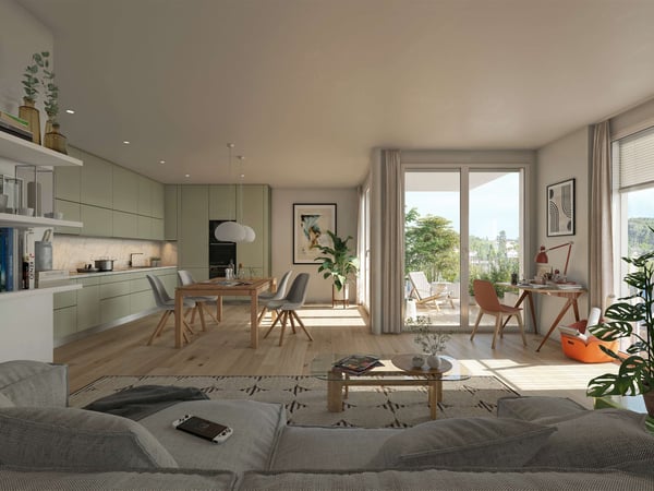 3.5 Zimmerwohnung W5 mit 83m2 Wohnfläche in zentralem Neubau in Oberwil