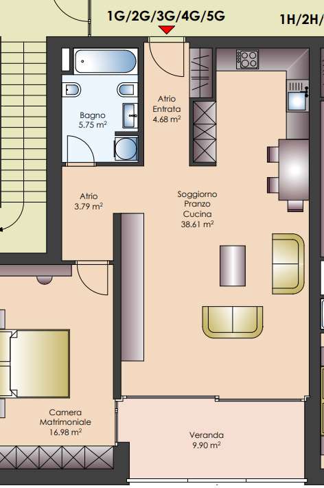 Vendesi appartamento 2.5 locali in centro città di Lugano in edificio 8