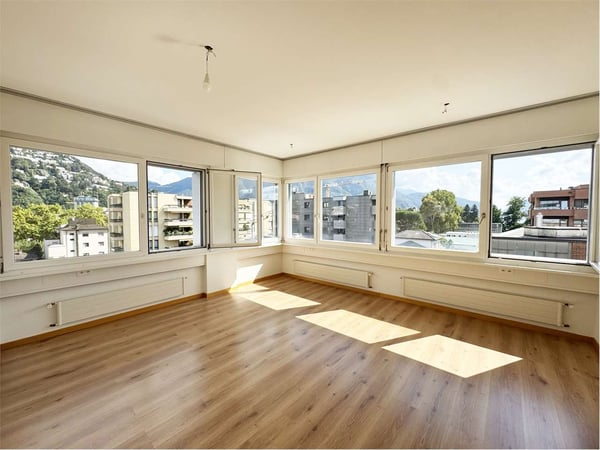 Appartamento 1.5 locali in centro a Lugano con parziale vista lago 1