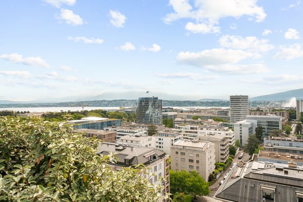 Unique penthouse with rooftop and swimming pool and amazing view on the lake and the Jet d’Eau