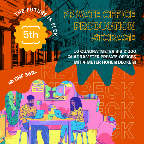 PRIVATE OFFICES von 10 m2 bis 2'000 m2 ab CHF 450 pro Monat OHNE DEPOT! 34