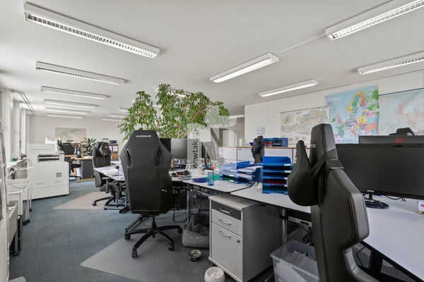 Top-Investitionsobjekt in Muttenz für Handwerker - Schreinerei, Büros, Lager, Tiefgarage, & Wohnung in Industriezone 7