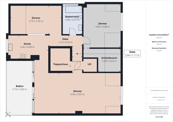 Charmante 1.5-Zimmer-Attikawohnung mit grossem Balkon und direktem Liftzugang - über den Dächern von Basel 9