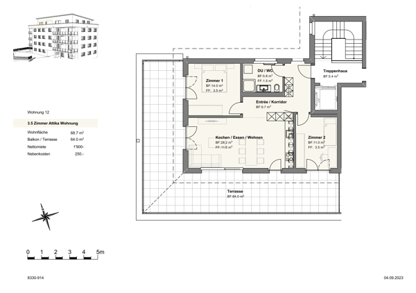 3½-Zimmer-Attika-Wohnung an ruhiger Lage 9