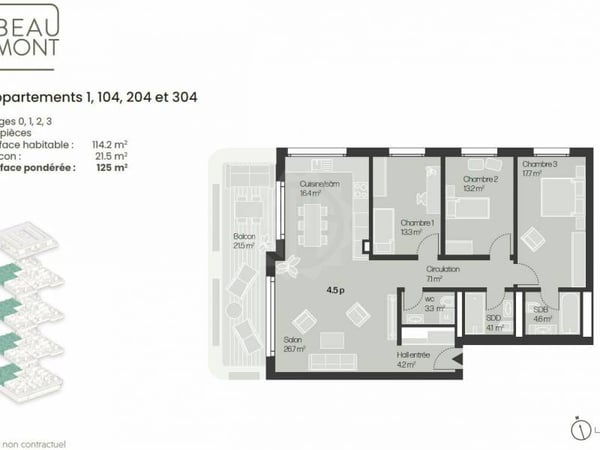 Lumineux appartement 4.5 pièces neuf au 1er étage 6