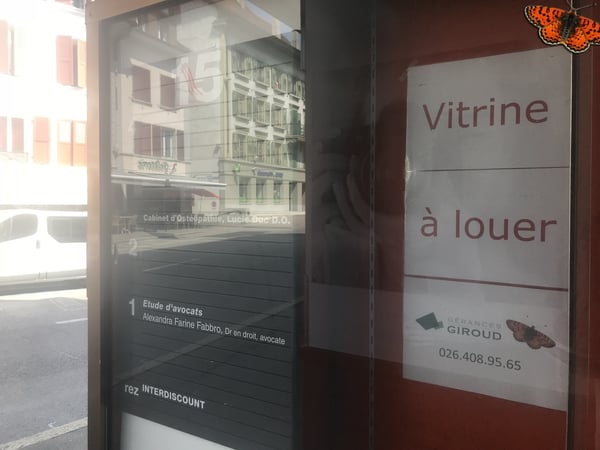 Vitrine au centre de la Grand-Rue à Payerne 1