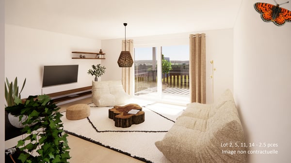 Superbe 2½ avec grand balcon de 16m2 dans nouvelle promotion 5