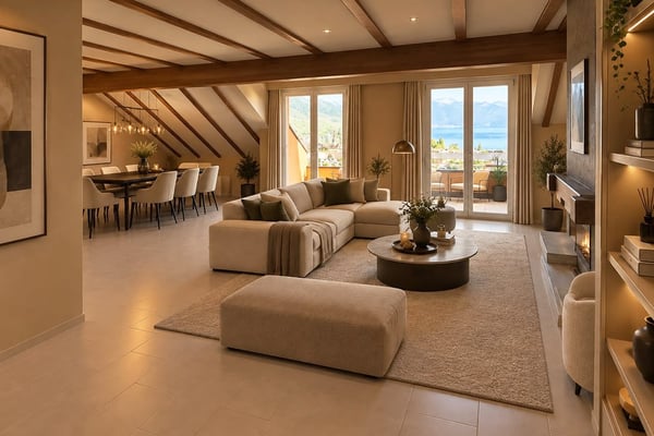 Superbe appartement traversant avec vue imprenable sur le lac Léman – Cully
