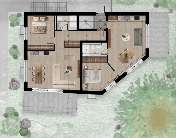 Projet neuf Lot 1 : 2.5 pièces avec terrasse et jardin privatif 8
