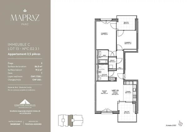 Appartements neufs 3.5 pièce à Ecublens dès 86 m² - www.mapraz-parc.ch 12