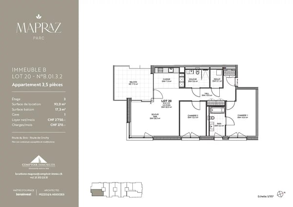 Appartements neufs 3.5 pièce à Ecublens dès  92 m² - www.mapraz-parc.ch 12