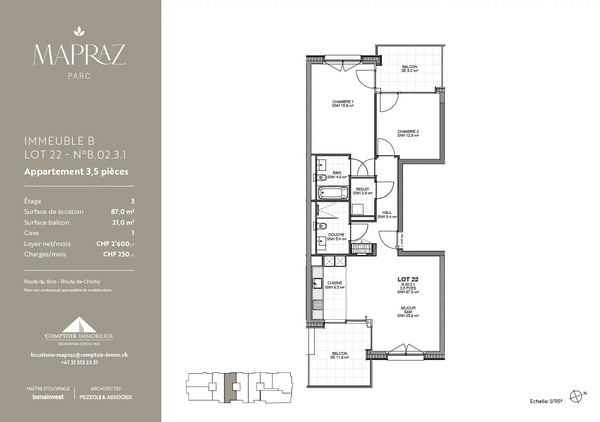 Appartements neufs 3.5 pièce à Ecublens dès  87 m² - www.mapraz-parc.ch 12