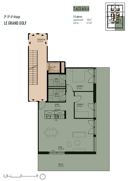 Appartement 3,5p dans nouvelle promotion en face du Golf de Sierre 9