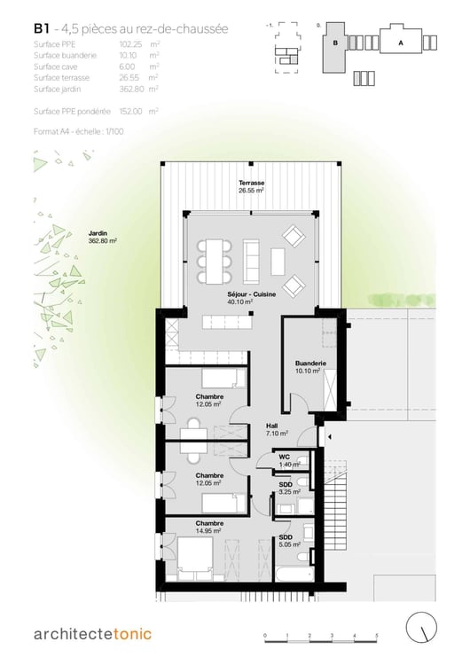Magnifique appartement de 4.5 pièces avec jardin 6