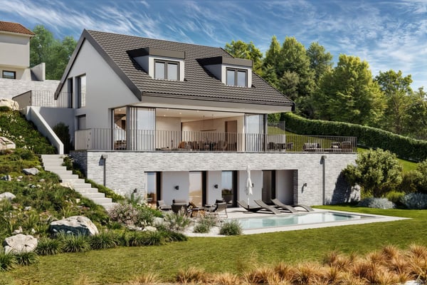 Une vue  couper le souffle, villa individuelle sur plans. 1