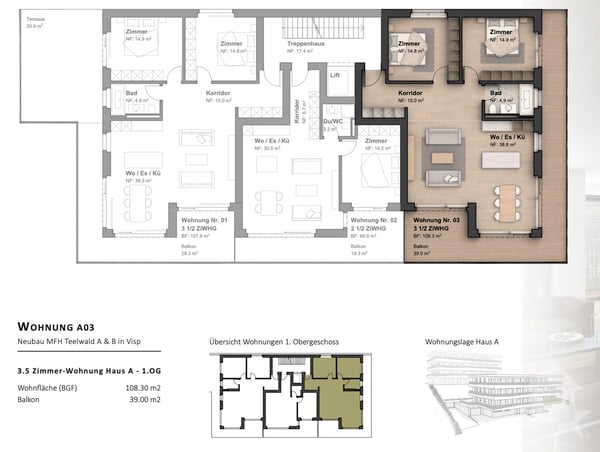 Appartement neuf de 1.5 pièces en hauteur privilégiée 11