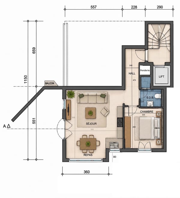 Champoussin, appartement meublé de 2.5 pces avec terrasse 10