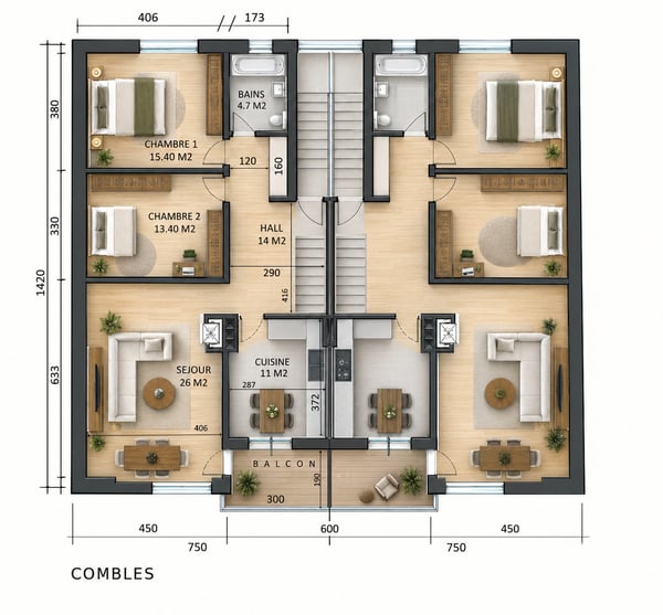 Choëx, duplex de 5.5 pièces dans les combles 11