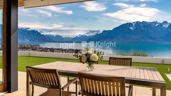 Propriété d'architecte de 7.5 pièces avec vue panoramique sur le lac et le vignoble à vendre à Corseaux
