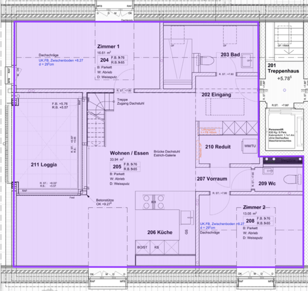 Raffinierte 1.5-Zimmer-Neubaudachwohnung mit offener Galerie und Mansardenzimmer 9