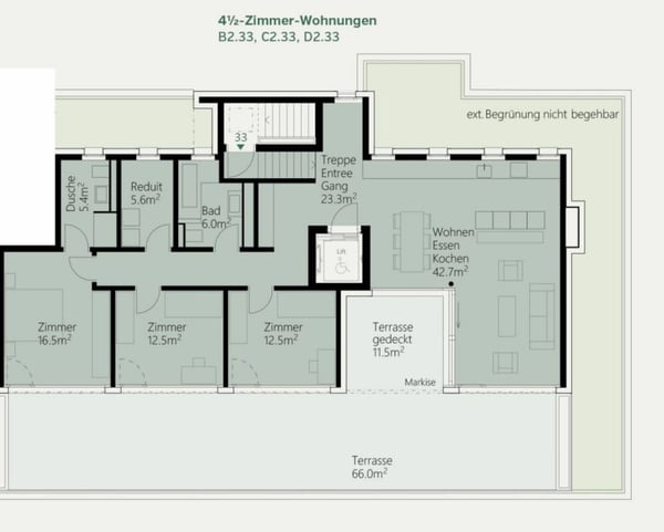 3.5 und 4.5-Zimmer-Attikawohnungen im Neubauprojekt Lammet Frick 5
