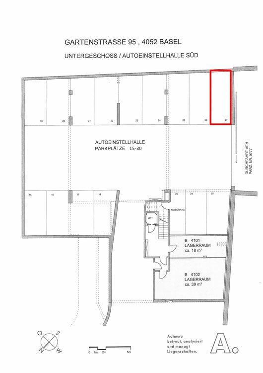 Einstellhallenplatz Nähe Bahnhof SBB 3