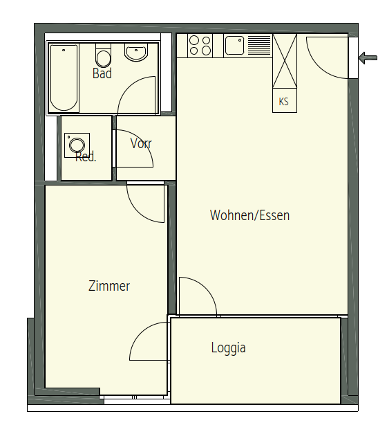 Singelwohnung mit Waschturm 8
