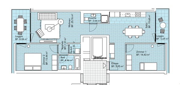 Moderne und helle 3.5 Zimmer im 10.OG 9