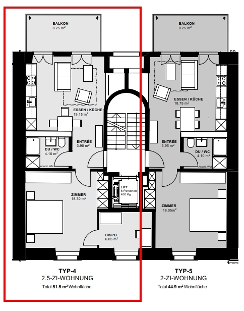 2.5-Zimmerwohnung an Top-Lage 8