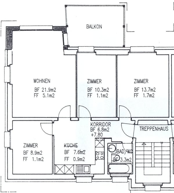 Ruhig und zentrumsnah liegt diese 4-Zimmer Wohnung 7