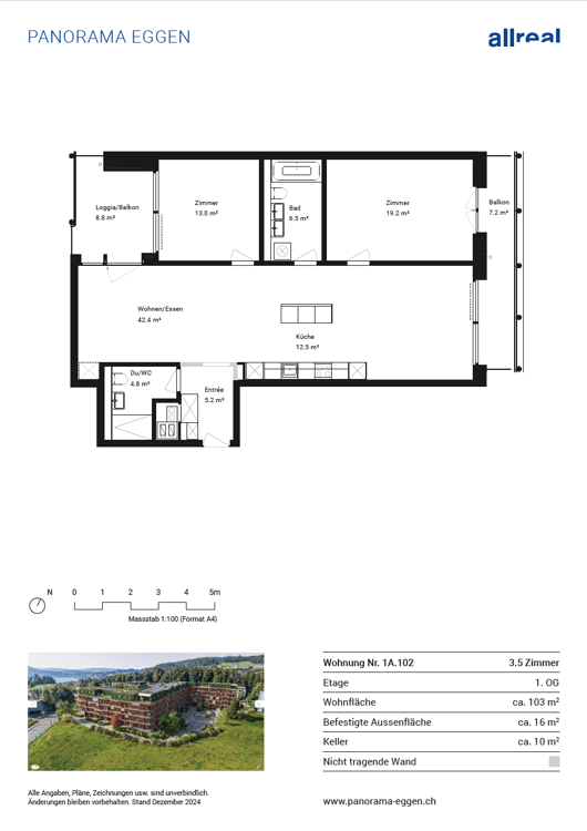 Grosszügige 3 ½-Zimmer-Wohnung mit Blick ins Grüne 5