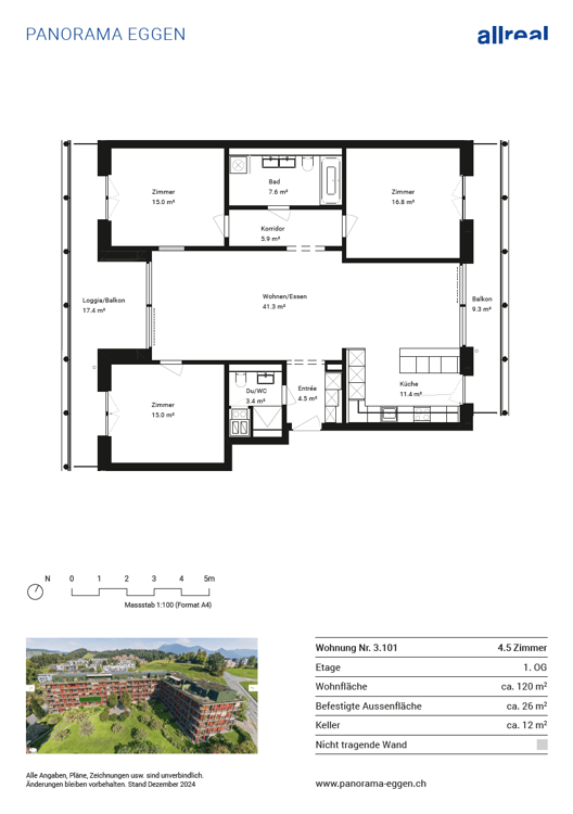 4 ½-Zimmer-Wohnung mit Blick ins Grüne 5