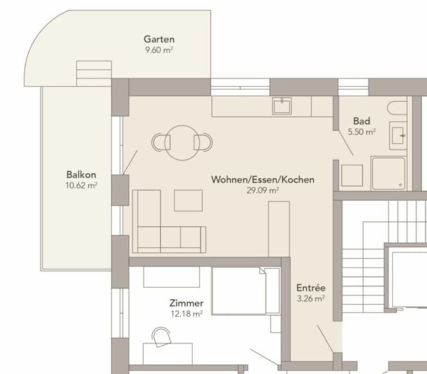 1.5-Zimmer-Wohnung 1. OG ERSTWOHNSITZ 7