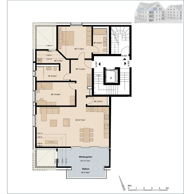 4.5 Zimmerwohnung mit Dachwohnung Feeling! 4