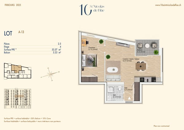 Superbe appartement de 1.5 pièces à Fribourg 4