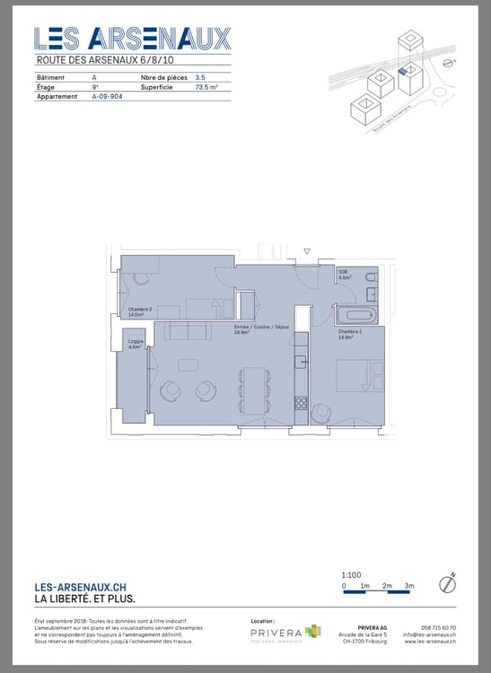 1.5 rooms Fribourg - immédiatement 5