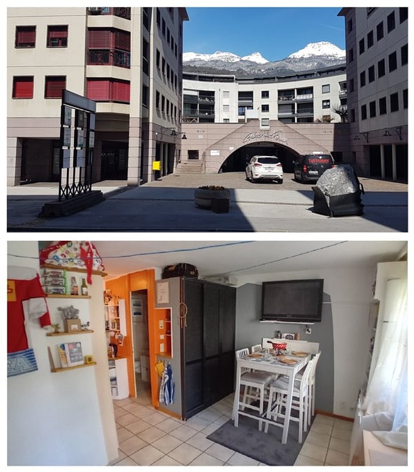 Studio meublé - au centre-ville de Sierre/ à 200m du SMC 1