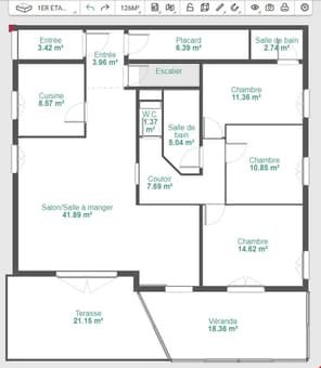 Appartement 1.5 pièces de 150m2 + 40m2 véranda et terrasse 4