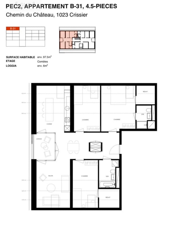 Magnifique appartement 1.5 pièces 1