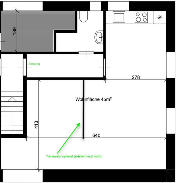 Gemütliche 2.5 Zimmerwohnung, 45 m², 2. Stock ohne Aufzug 4