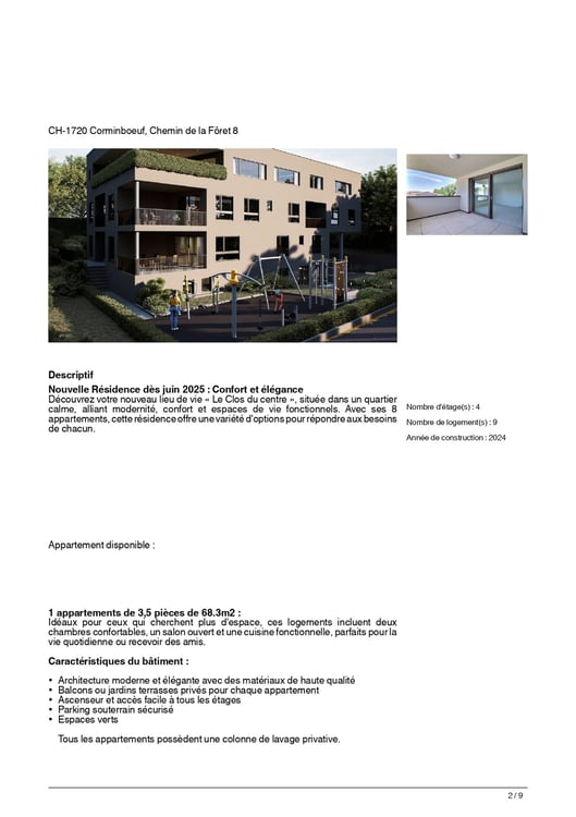 Magnifique appartement moderne de 3,5 pièces à Corminboeuf ! 2