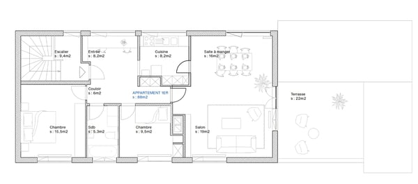 Appart. 3.5p, 110m2, parking et vue lac (Durée déterminée) 4