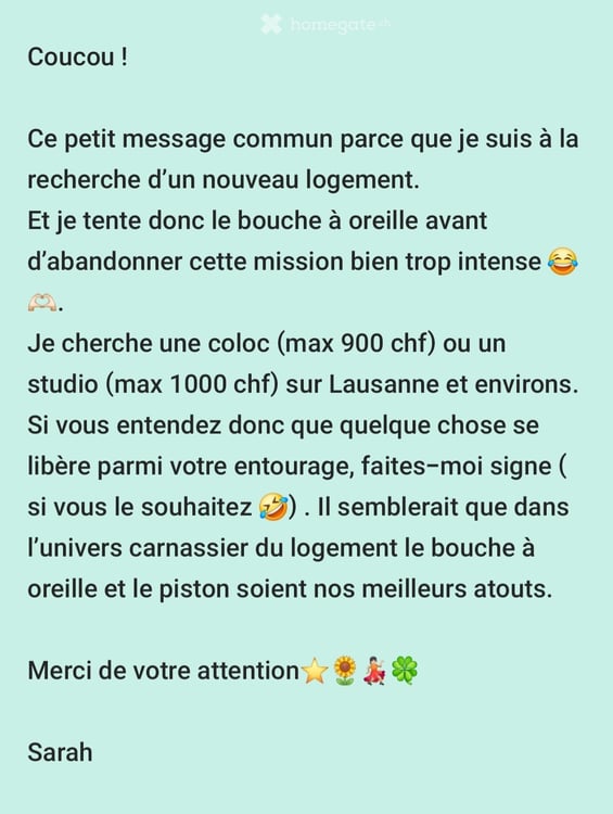 Recherche Studio OU Colocation 2
