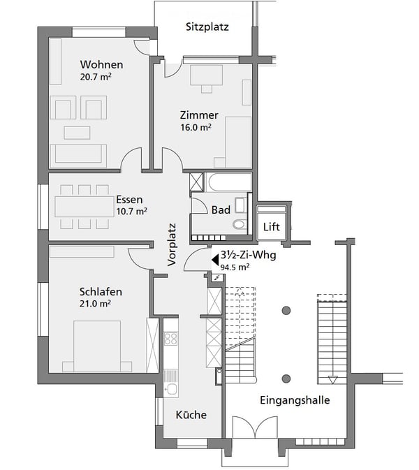 Möblierte 3.5-Zi-Wohnung mit Terrasse | 15.07.26-15.07.27 5