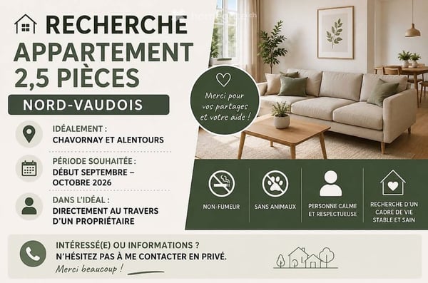URGENT - Recherche un 2,5 pièces 5