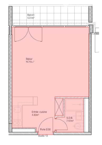Studio meublé 3