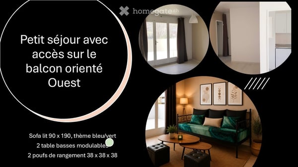 Meublé de 2 pièces, prêt à vivre - A partir du 1er septembre 1