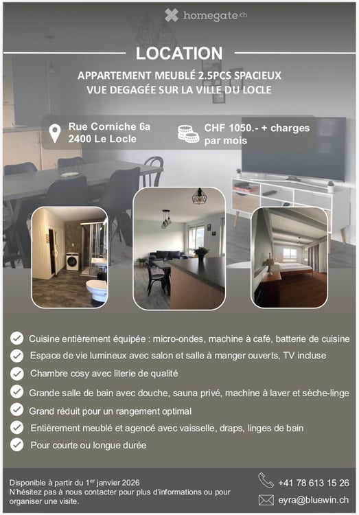 Apparemment meublé et complètement agencé 1