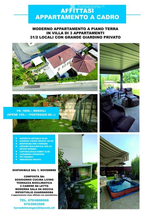 Esclusivo appartamento di 3½ locali, giardino, pergola 5