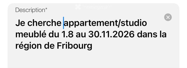 Cherche studio/appartement meublé Fribourg 4
